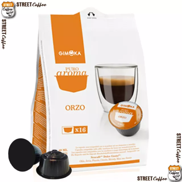 PROMO 64 Cialde Capsule Caffe Orzo Gimoka Compatibile Nescafè Dolce Gusto