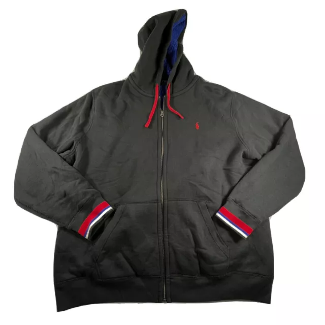 Polo Ralph Lauren Full Zip Hoodie Sherpa Fleece Lined Heavy Jacket Mens 2XL XXL