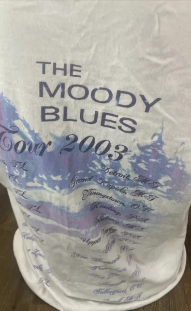 Vintage The Moody Blues 2003 Concert Tour T-Shirt Men's Large Classic Rock Band