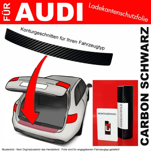Lackschutzfolie Ladekantenschutz für Audi A6 Avant C7/4G 2011-2018-CarbonSchwarz