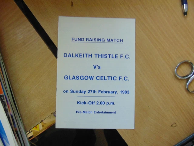 Scottish friendly 1982/3 Dalkeith Thistle v Glasgow Celtic Feb 27