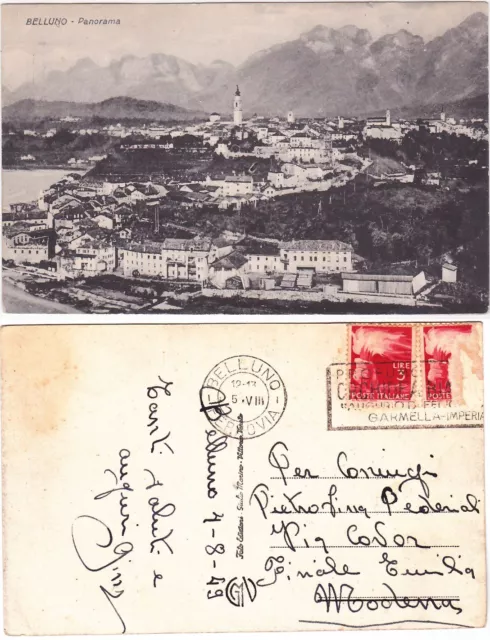 Belluno - Panorama - Viagg. 1949 -82126-