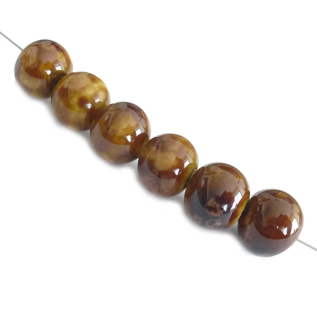 Keramikperlen Rondelle 13-14 mm 20 Perlen caramel massiv nenad-design AN160