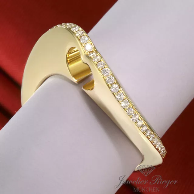 Chopard Ring Waving Heart Gelbgold 750 Diamanten Gr. 53 Schmuck Gold