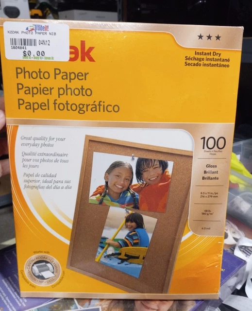 Kodak Photo Paper - Glossy 100 Sheets 8.5 x 11