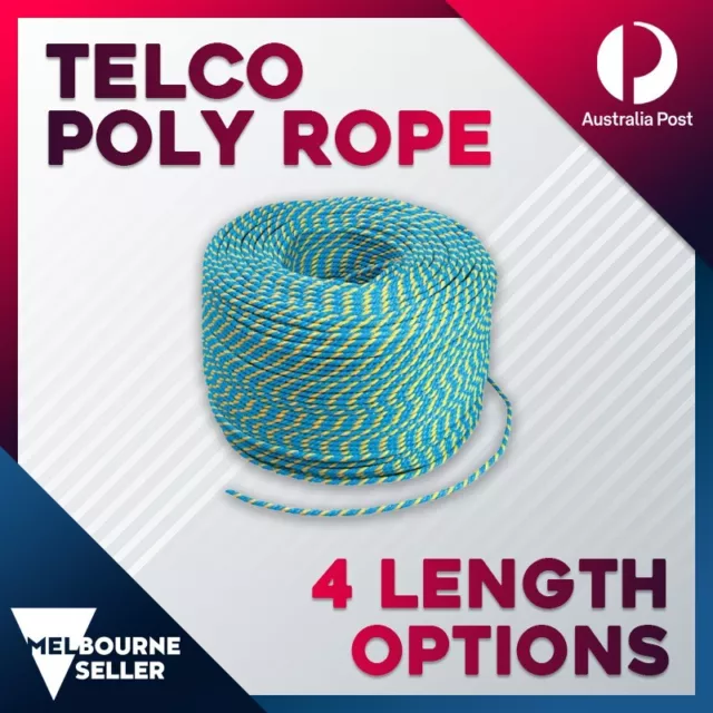 6mm Poly Rope Coil Telco Telstra Polypropylene Tie Down Trailer 50 100 200 400Mt