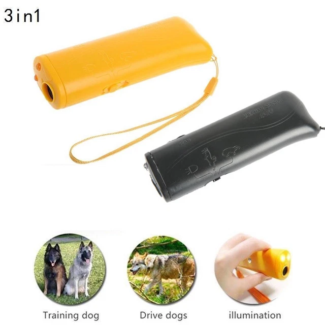Repelente ultrasónico amarillo para perro control LED entrenador dispositivo anti ladridos dejar de ladridos