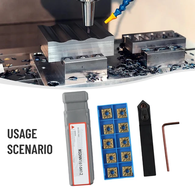 Porte-Outils De Tournage MGEHR2020-1.5 Avec Inserts MGMN150-G - Pour Acier, Inox, Fonte - Kit Avec Clé Et 10 Inserts