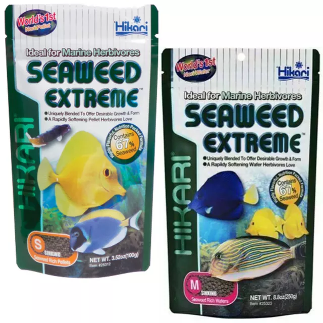 Hikari Seaweed Extreme Pellets / Wafers Fish Food Marine Herbivore Aquarium Tank