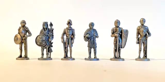 Lot Set 6 Figurines Kinder Soldat Métal Vintage Collection Plomb Chevalier