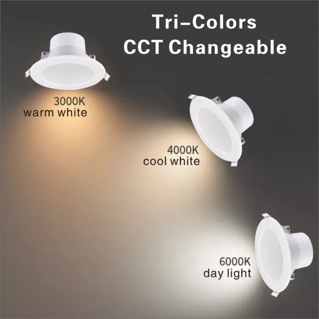7W 70Mm Cutout Led Downlights  Tri-Colors Warm White/Cool White/Daylight Select; 3