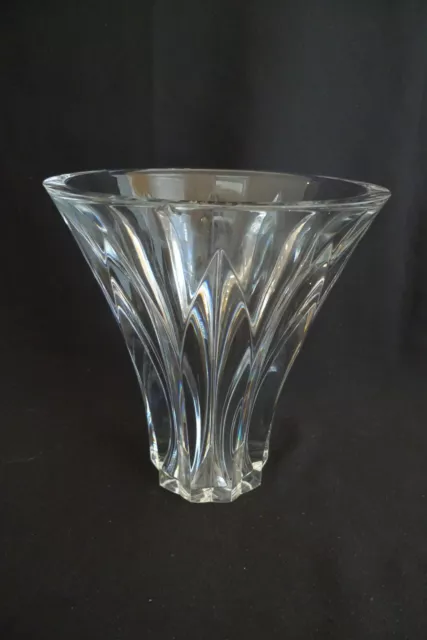 Vintage Signed Baccarat Very Large 10" Crystal Vase France Heavy Thick Walls