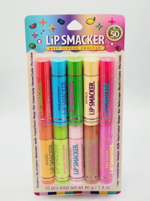 Lip Smacker Original & Best 10 Piece Lip Balm Party Pack Oatmeal Cookie, Vanilla