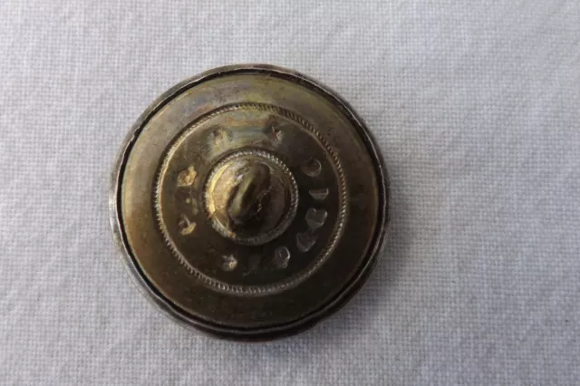 Antique Metal Button Paris Back Art Nouveau Design 2.75Cms (848) 3