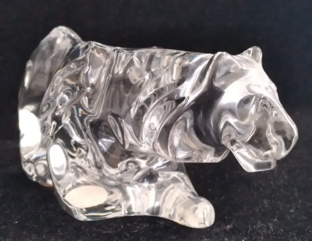 Baccarat France Crystal Glass Sculpture Panther/Jaguar Figurine 5-3/4"L 3