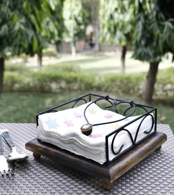 Cast Iron Napkin Holder Flat Scroll Collection Bar Napkin Holder For Tables Flat