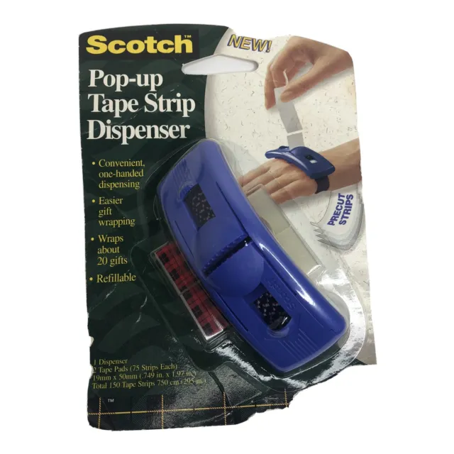 3M SCOTCH Refillable Pop-Up GIFT TAPE STRIP Dispenser w/ 1 Tape