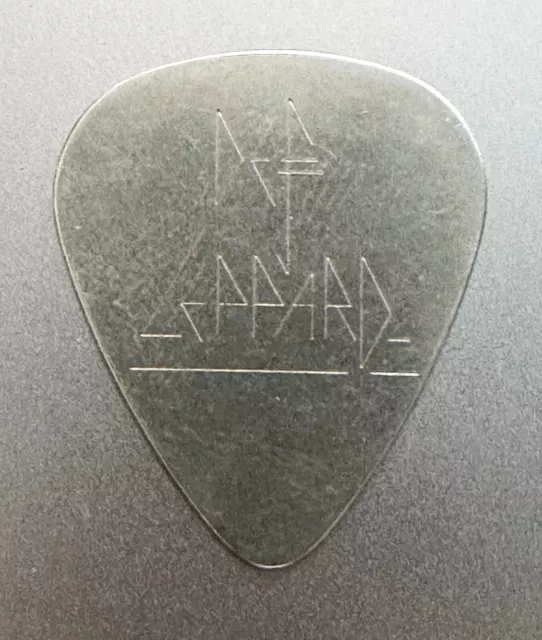 Def Leppard Steve Clark Engraved Steel Guitar Pick - 1988 Hysteria Tour