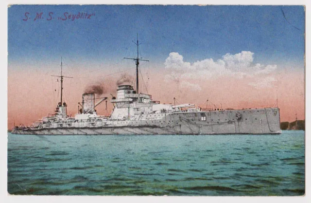 Kaiserliche Marine-Feldpost S.M.S. SEYDLITZ Fürstin Reuß j. L. Gera Schiffspost