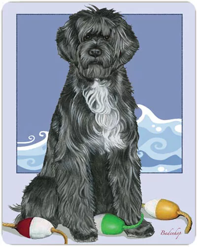 Portuguese Water Dog Portie Dog Cutting Board Tempered Glass 8" x 10"