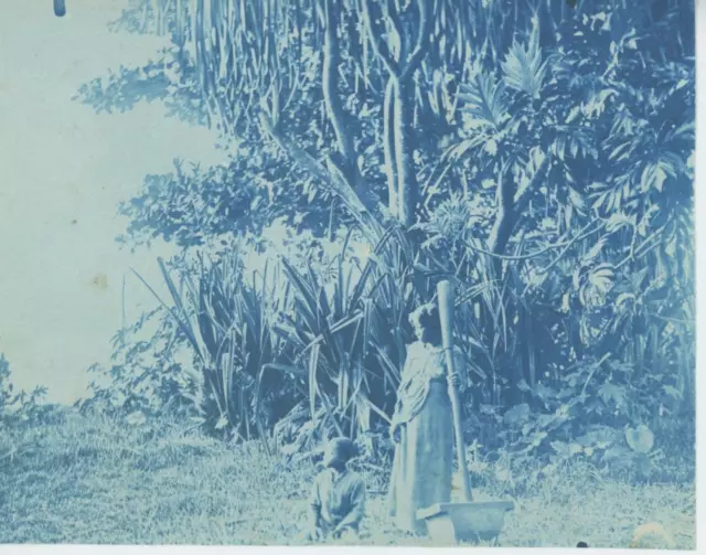 Madagascar, Scènes et types, cca. 1895 Vintage print. cyanotype  12x16  Ci