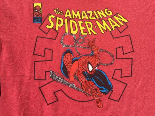 Marvel Comics the Amazing Spiderman heather red t shirt sz XL