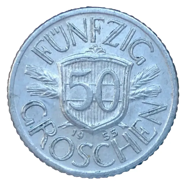 50 Groschen 1955 Österreich  . Zweite Republik . Aluminium