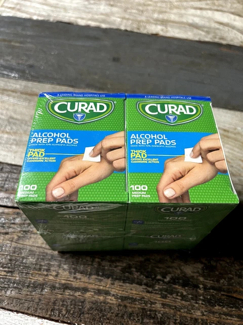 Almohadillas de preparación de alcohol Curad mini medianas (4 cajas) 400 ct Think PAD Ref CUR45585RB