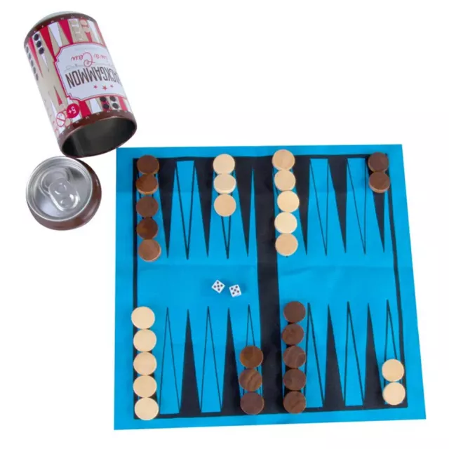 Backgammon 24cm Travel Board Game In a Can 5y+ Kids Fun/Family Activity Play