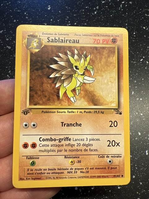 Pokemon Card Fossil Wizard 1 ed1 French Edition vf Fr Sabaireau 41/62 First