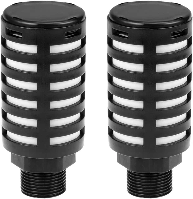Plastic Pneumatic Muffler Exhaust Air Line Silencer 3/4 PT Black, 2pcs