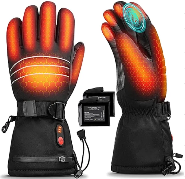 Beheizte Handschuhe für Männer Frauen, wiederaufladbare elektrisch beheizte Handschuhe, 3 verstellbar