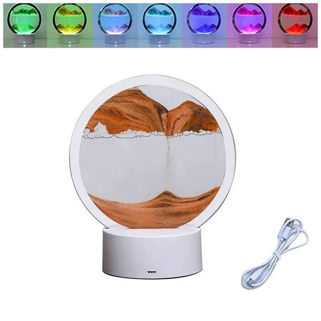 Lampada paesaggio sabbia LED RGB, Luce notturna arte sabbia mobile con 7 colori2721