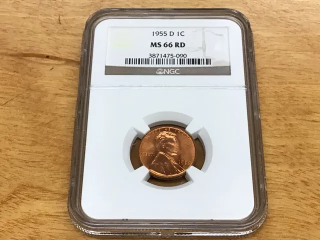 1955 D NGC MS 66 RD Lincoln Wheat Cent 1c Red/Red Beautiful Certified Coin