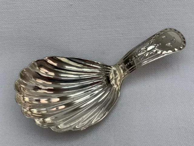 Superb Georgian Sterling Silver Caddy Spoon By Edward Lees London 1796