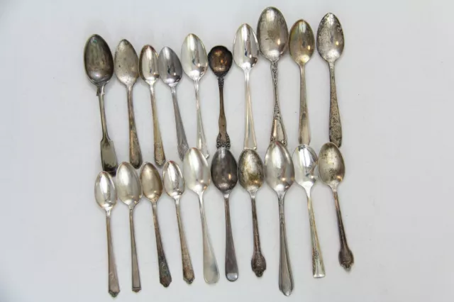 20x DEMITASSE SPOON FLATWARE SILVERPLATE LOT VINTAGE CRAFT REUSE REPURPOSE
