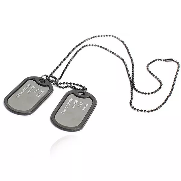 Dog Tag Marque de Chien Collier Chaîne 2 Pendentif Hommes Armée Army Inox Schwa