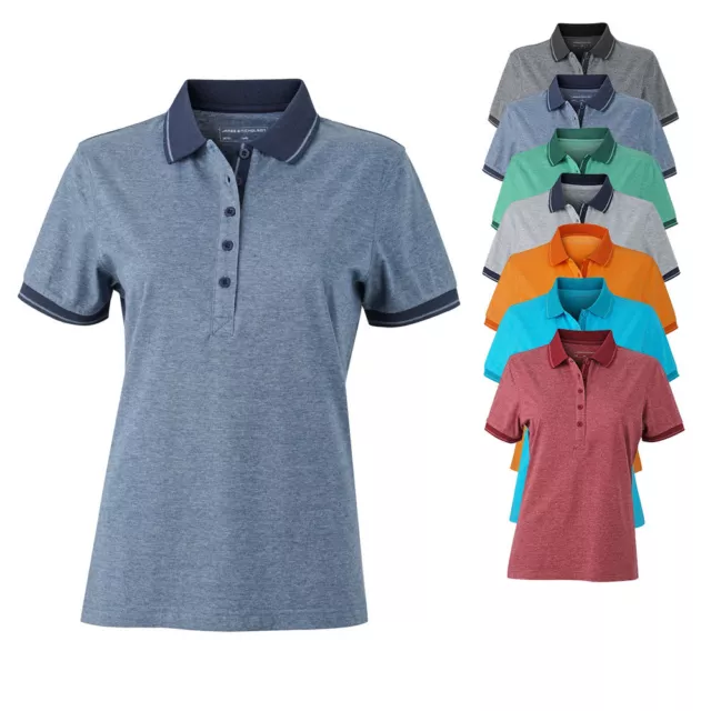 James & Nicholson Damen Melange Polo Poloshirt Hemd Shirt S M L XL XXL Neu JN705