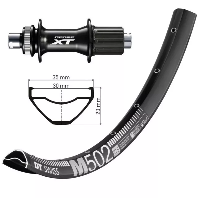 ruota posteriore 29 boost mozzo xt cerchio dt swiss m502 disc shimano 10-11v 214