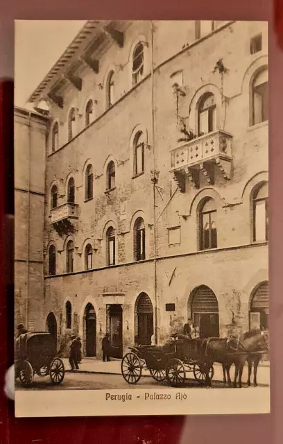 cartolina perugia palazzo ajo' formato piccolo 1922