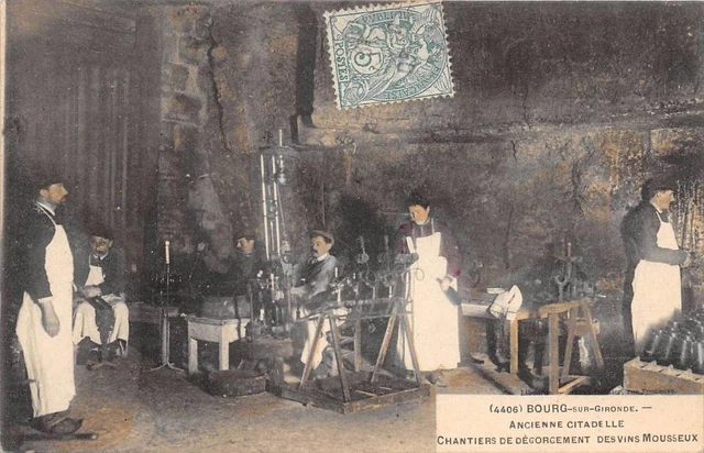 Cpa 33 Village Sur Gironde Old Citadel Wine Degorgement Sites Mo