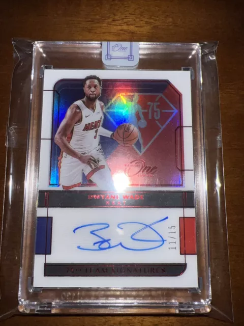 2021-22 Panini One And One Dwyane Wade Auto NBA 75th Anniversary /15 Miami Heat