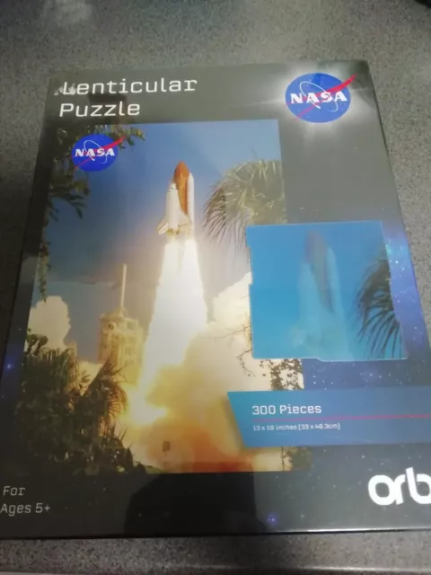 3D NASA SPACE SHIP 160920 Lenticular PUZZLE 300 Pieces Rocket NEW SEALED