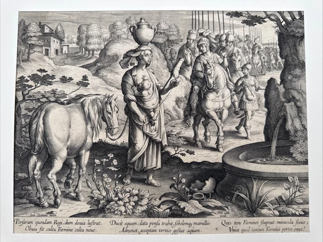 JOHANNES STRADANUS, BIBLISCHER Kupferstich um 1580 Selten Biblia EUR 64 ...