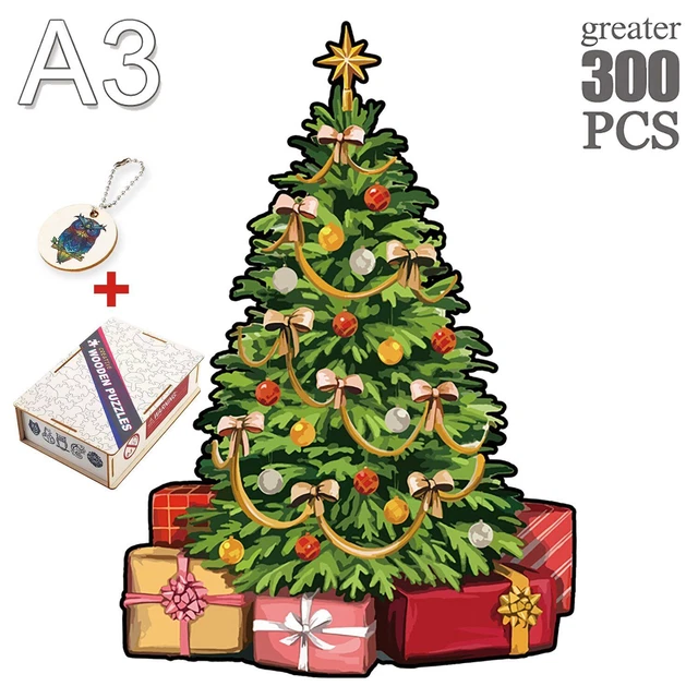 Christmas Wooden Jigsaw Puzzle Games Adults Children Festival Educational Toys