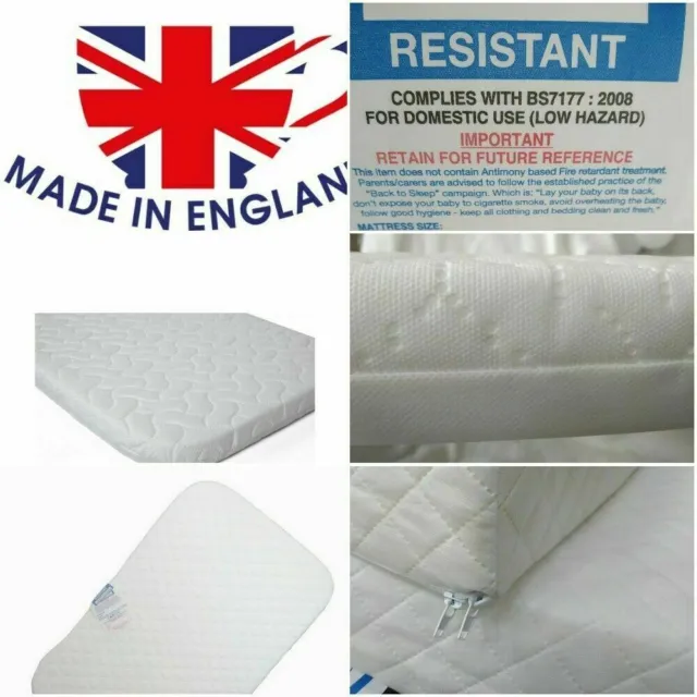 Made in UK 83 x 50 x 5 Chicco Next to me Crib Mattress Baby Safe Foam Mattress