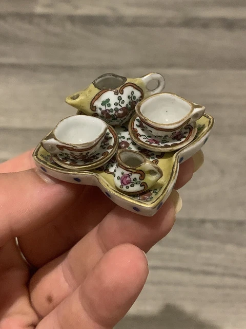 Ancien Service A Café Dînette De Poupée 1930 En Porcelaine