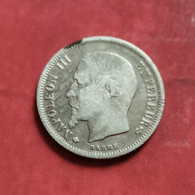 50 centimes Napoléon III  1856 BB Strasbourg  Tête nue ARGENT (B03 10)