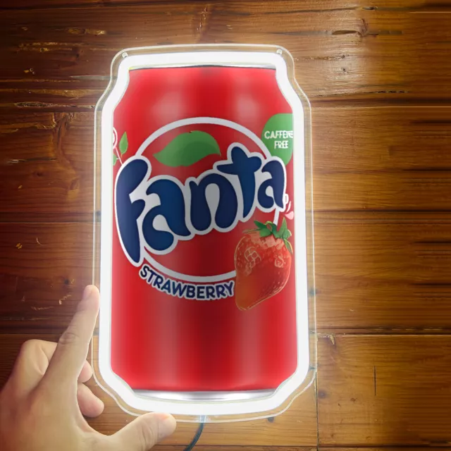 Fanta Strawberry Soda Neon Sign Nightlight Beer Club Party Wall Decor 12"x7" H4