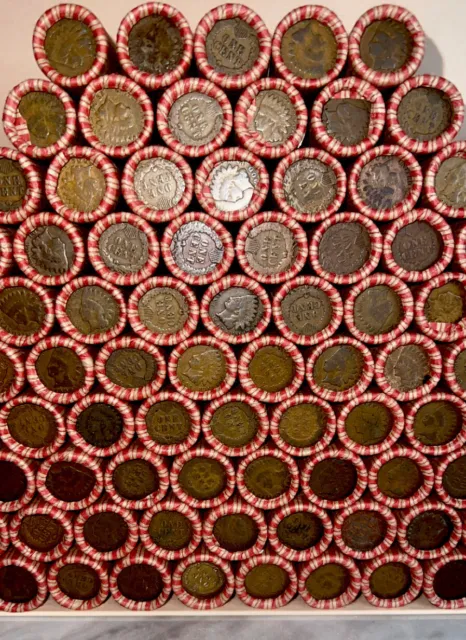 UNSEARCHED Wheat Penny Roll With Indian Head Great Mix! Wheat Cent Lot 2
